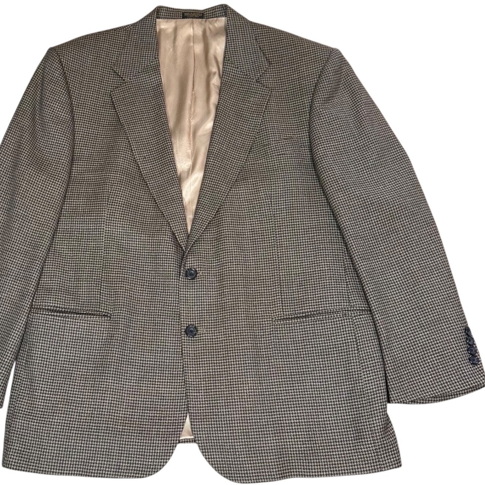 Oscar De La Renta Sport Coat Mens 46R Brown NWOT Herringbone Wool Blazer
